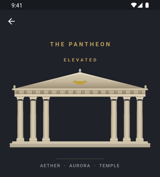 The Pantheon hub for an Elevated member